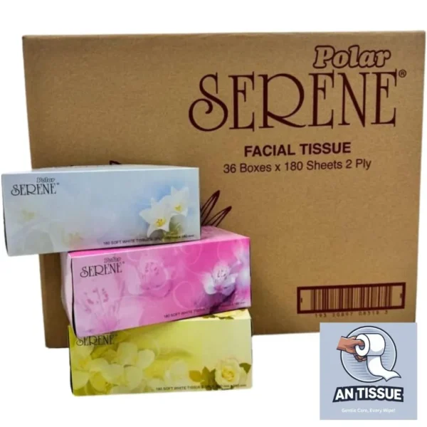 Keep Fresh With Serene Paper Facial Tissues - 2 Ply White For Every Need