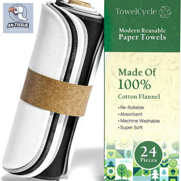 Washable Reusable Paper Towels (24 Pack) - Eco Friendly Gifts Alternative